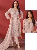 Organza Peach Eid Wear Embroidery Work Pakistani Suit